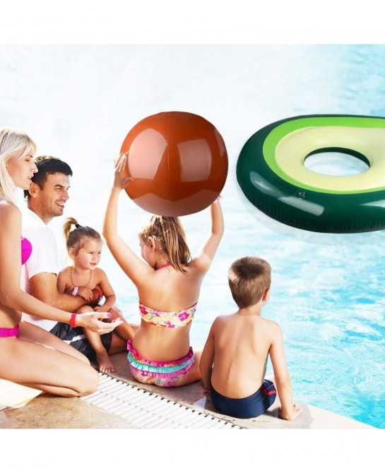 Pool Float Giant Inflatable Avocado Pool Floatie with Ball Water Fun Summer Swimming Pool Raft Lounge Beach Floaty Party Toys...