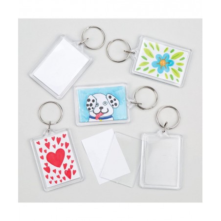 Baker Ross-E4572 Make Your Own Keyring Kit (Pack of 8) For Kids To Assemble And Attach To Key Rings And Bags 8-pk White $16.0...