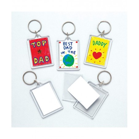 Baker Ross-E4572 Make Your Own Keyring Kit (Pack of 8) For Kids To Assemble And Attach To Key Rings And Bags 8-pk White $16.0...