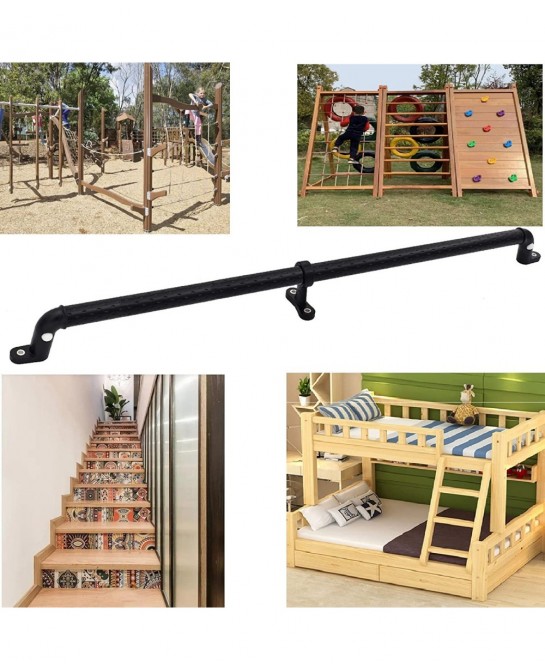2 Playground Safety Handles Glow-in-The-Dark Non-Slip Handle 38 Inch Swing Set Ladder House Tree House Toy Structure Large Bl...