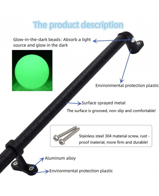 2 Playground Safety Handles Glow-in-The-Dark Non-Slip Handle 38 Inch Swing Set Ladder House Tree House Toy Structure Large Bl...