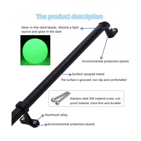 2 Playground Safety Handles Glow-in-The-Dark Non-Slip Handle 38 Inch Swing Set Ladder House Tree House Toy Structure Large Bl...