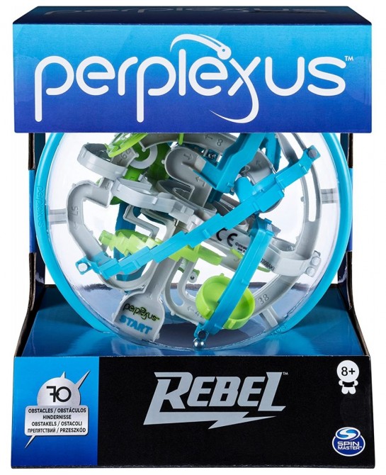 Perplexus Rebel 3D Maze Game Sensory Fidget Toy Brain Teaser Gravity Maze Puzzle Ball with 70 Obstacles for Adults & Kids Age...