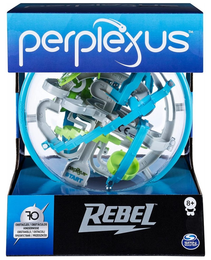 Perplexus Rebel 3D Maze Game Sensory Fidget Toy Brain Teaser Gravity Maze Puzzle Ball with 70 Obstacles for Adults & Kids Age...