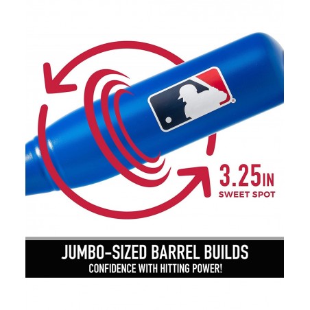 MLB Jumbo Kids Plastic Baseball Bat - Backyard Baseball Bat with Large Barrel for Kids + Toddlers - Kids Fat Plastic Bat - Re...