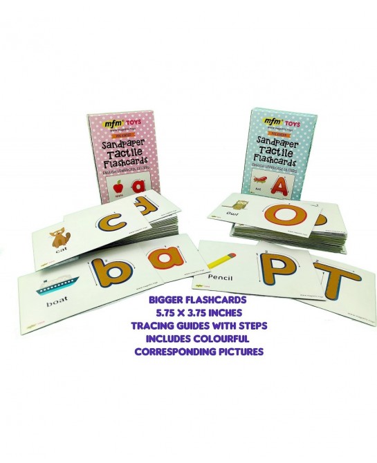 Sandpaper Tactile English Letters Flashcards (Uppercase + Lowercase Combo) Montessori Sandpaper Letters $49.55 Educational Fl...