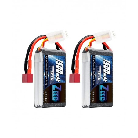 7.4V 60C 1500mAh 2S RC Lipo Battery with Deans Plug for FPV Drone Quadcopter Helicopter Airplane RC Boat RC Car RC Models(2 P...