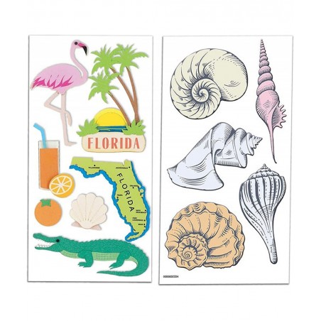 Vacation Stickers Florida Crafts Stickers Set Bundle - Bulk 8 Pack Florida Vacation Stickers Crafts Vacation Scrapbook Album ...