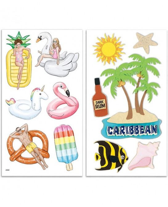 Vacation Stickers Florida Crafts Stickers Set Bundle - Bulk 8 Pack Florida Vacation Stickers Crafts Vacation Scrapbook Album ...