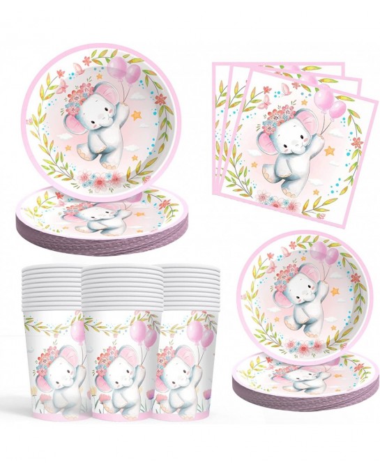 Baby Shower Decorations for Girl Baby Elephant Baby Shower Decorations Including Elephant Baby Shower Plates and Napkins Cups...
