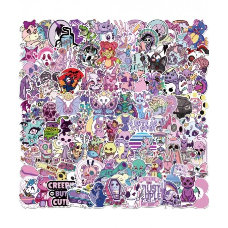 102 PCS Gothic Stickers Cool Horror Cartoon Teen Gifts Vinyl Waterproof Stickers for Water Bottle Hydro Flasks Scrapbook Lapt...