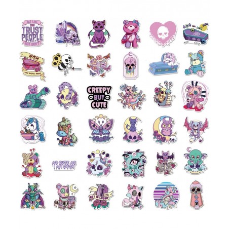 102 PCS Gothic Stickers Cool Horror Cartoon Teen Gifts Vinyl Waterproof Stickers for Water Bottle Hydro Flasks Scrapbook Lapt...