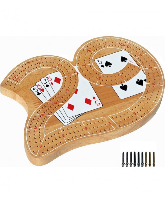 Classic Wooden 29 Cribbage Board Game with 3 Lanes $33.08 Board Games