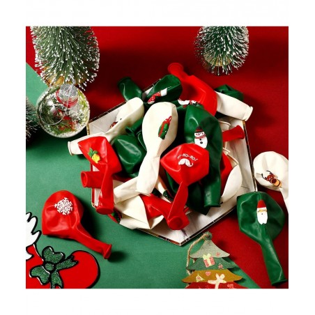 Pcs Christmas Balloons 12 Inch Christmas Latex Balloons Bulk Red Green and White Balloons Christmas Tree Elf Santa Party Ball...