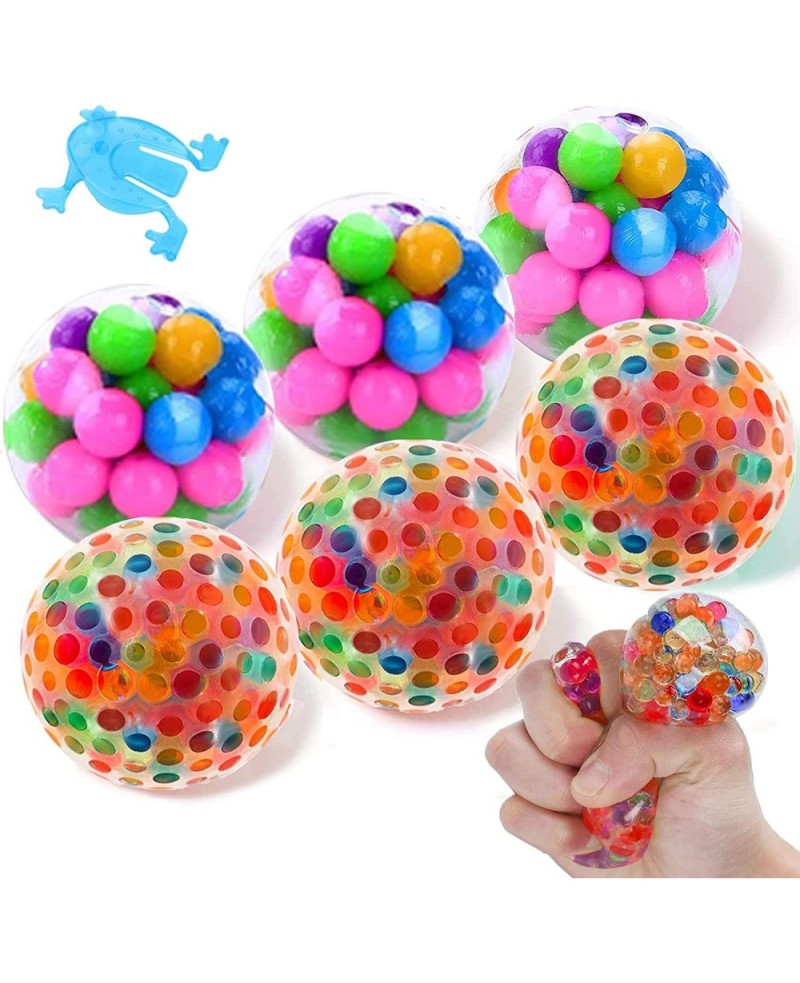 Stress Balls 6 Packs Stress Balls Sensory Squishy Balls with Beads Stress Relief Fidget Ball Stress Balls for Kids and Adults...