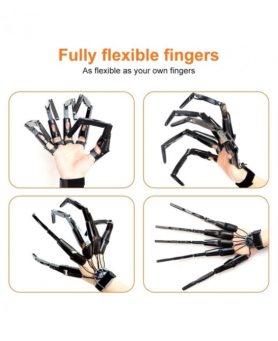 Articulated Finger Puppets Toys Scary Cosplay Accessories Finger Extension Witch Ghost Gloves Claws Extender Wearable Skeleto...