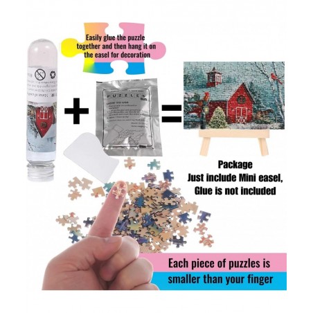 Small Jigsaw Puzzles for Adults 150 Pieces Mini Jigsaw Puzzles Challenging Christmas Night Fantasy Tree Peaceful Town Tiny Ji...