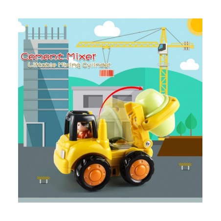 Friction Powered Cars for 1 2 3 Year Old Boy & Girl Toddler Car Toy with 4 Sets Tractor Truck Dumper Bulldozer Toy Constructi...