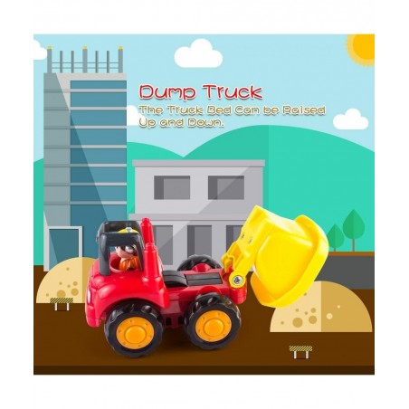 Friction Powered Cars for 1 2 3 Year Old Boy & Girl Toddler Car Toy with 4 Sets Tractor Truck Dumper Bulldozer Toy Constructi...