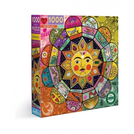 eeBoo: Piece and Love Astrology 1000 Piece Square Jigsaw Puzzle Includes the Four Elements- Earth Wind Fire and Air High Qual...