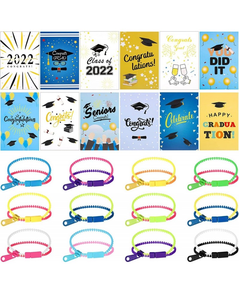 96 Packs Graduation Gifts for Kids Include 48 Packs Fidget Toys Friendship Zipper Bracelets and 48 Pieces 2022 Graduation Car...