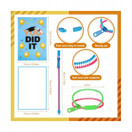 96 Packs Graduation Gifts for Kids Include 48 Packs Fidget Toys Friendship Zipper Bracelets and 48 Pieces 2022 Graduation Car...