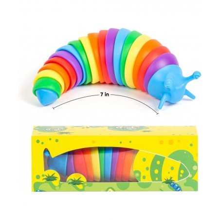 Fidget Slug Articulated Sensory Slug Toy Makes Relaxing Sound Caterpillar Fidget Toys for Todders Kids Adults Realistic Snail...