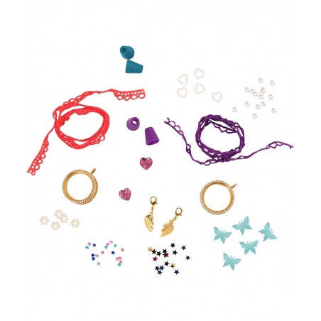– Living Lockets Creation Kit – Locket Making Kit – 85pc Necklace Set with Charms and Beads – DIY Jewelry Kits for Kids 8 Yea...