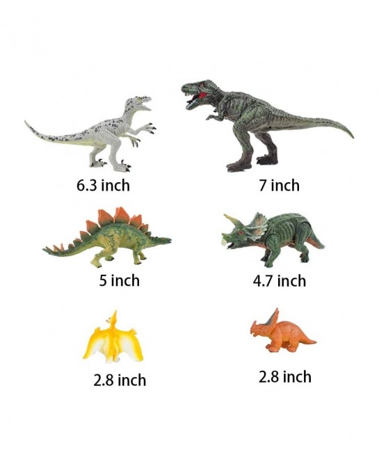 Kids Dinosaur Figures Toys 3-7 Inch Plastic Dinosaur Playset STEM Educational Realistic Dinosaur Figurine for Boys Girls Todd...