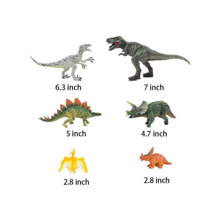 Kids Dinosaur Figures Toys 3-7 Inch Plastic Dinosaur Playset STEM Educational Realistic Dinosaur Figurine for Boys Girls Todd...