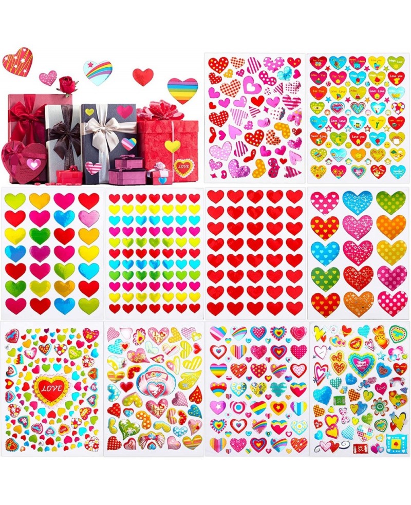 6000 Pieces Love Heart Stickers Glitter Colorful Heart Stickers for Kids Craft Scrapbook Envelopes Decorative Heart Stickers ...