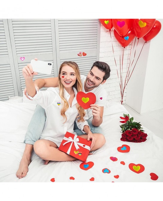 6000 Pieces Love Heart Stickers Glitter Colorful Heart Stickers for Kids Craft Scrapbook Envelopes Decorative Heart Stickers ...