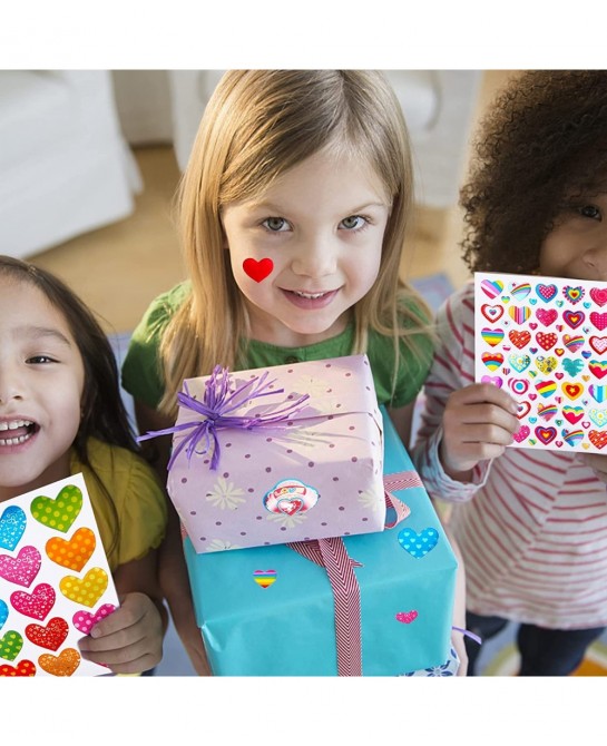 6000 Pieces Love Heart Stickers Glitter Colorful Heart Stickers for Kids Craft Scrapbook Envelopes Decorative Heart Stickers ...