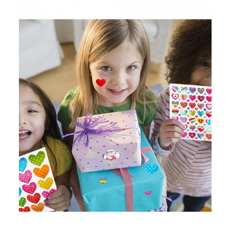 6000 Pieces Love Heart Stickers Glitter Colorful Heart Stickers for Kids Craft Scrapbook Envelopes Decorative Heart Stickers ...