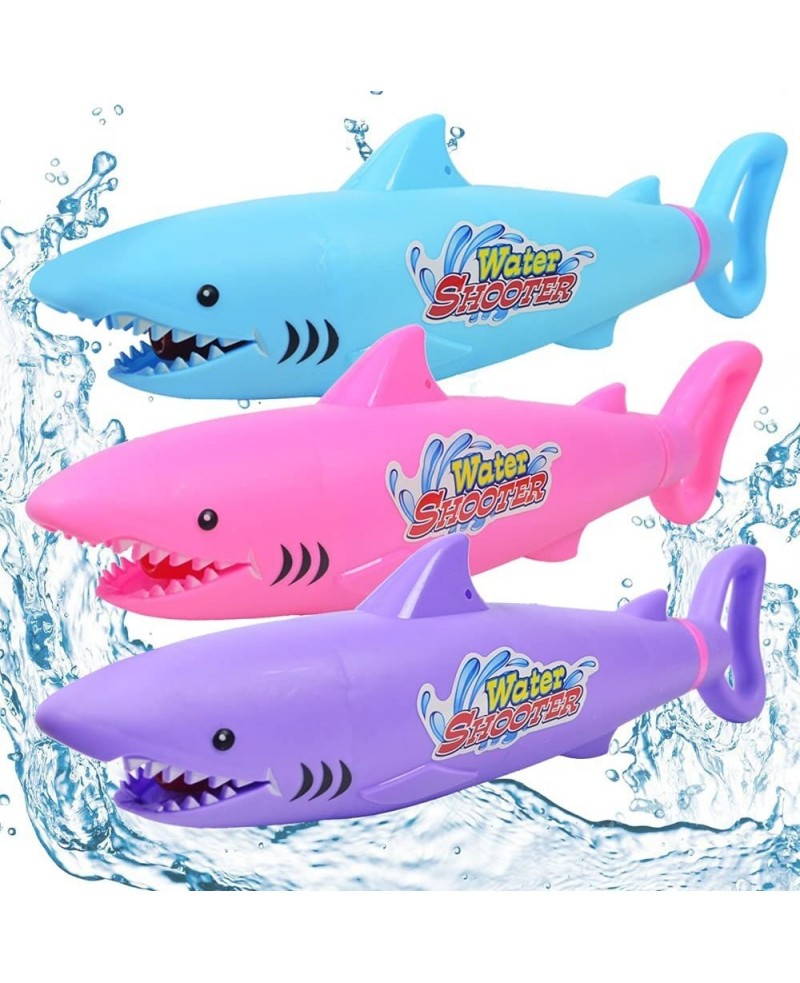 AINOLWAY Water Guns for Kids Squirt Water Blaster Shark Designed 3 Pack Summer Water Shooter Toy Guns for Kids Ages 4-12 Toy ...