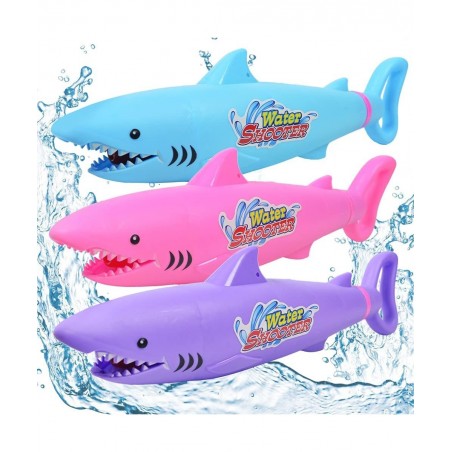 AINOLWAY Water Guns for Kids Squirt Water Blaster Shark Designed 3 Pack Summer Water Shooter Toy Guns for Kids Ages 4-12 Toy ...