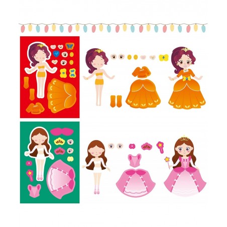 48 Pcs Princess Dress-Up Stickers Make a Face Princess Stickers Make Your Own Princess Stickers Princess Birthday Party Favor...