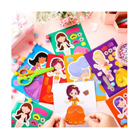 48 Pcs Princess Dress-Up Stickers Make a Face Princess Stickers Make Your Own Princess Stickers Princess Birthday Party Favor...