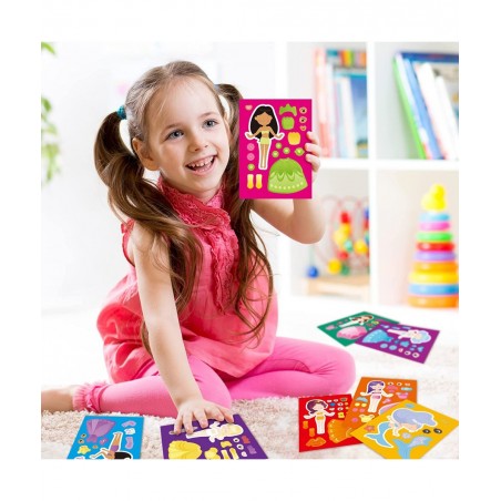 48 Pcs Princess Dress-Up Stickers Make a Face Princess Stickers Make Your Own Princess Stickers Princess Birthday Party Favor...