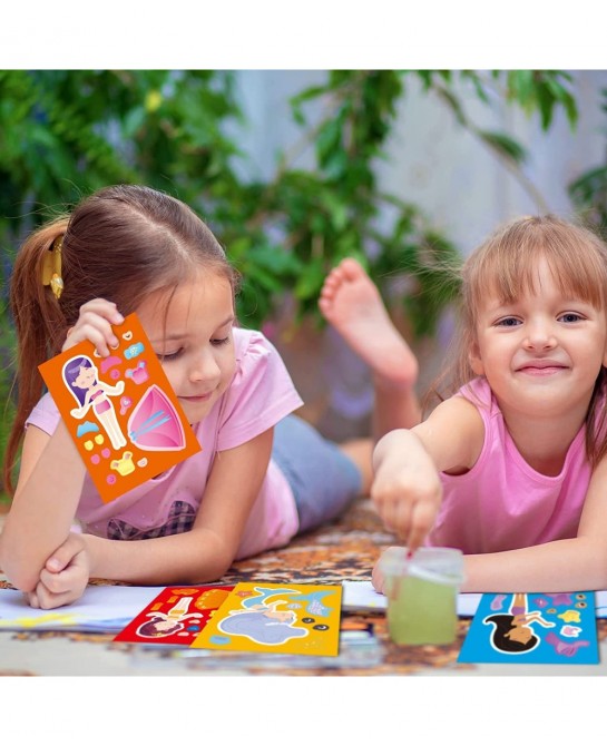 48 Pcs Princess Dress-Up Stickers Make a Face Princess Stickers Make Your Own Princess Stickers Princess Birthday Party Favor...