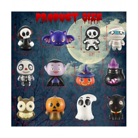 12 Pcs Halloween Toys Slow Rising Halloween Party Favors Pumpkin Zombie Cat Mummy Vampire Soft Toy Teens Stress Relief Toys G...
