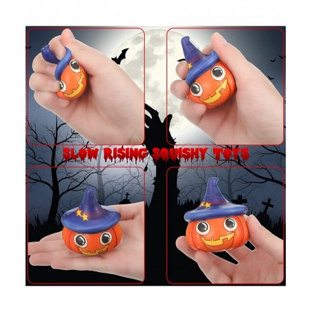 12 Pcs Halloween Toys Slow Rising Halloween Party Favors Pumpkin Zombie Cat Mummy Vampire Soft Toy Teens Stress Relief Toys G...