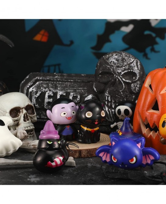 12 Pcs Halloween Toys Slow Rising Halloween Party Favors Pumpkin Zombie Cat Mummy Vampire Soft Toy Teens Stress Relief Toys G...