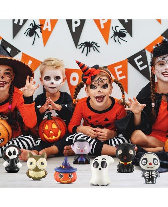 12 Pcs Halloween Toys Slow Rising Halloween Party Favors Pumpkin Zombie Cat Mummy Vampire Soft Toy Teens Stress Relief Toys G...