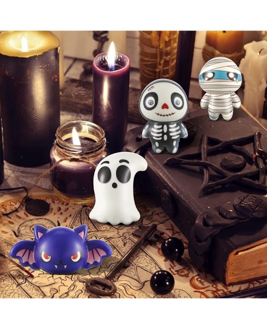 12 Pcs Halloween Toys Slow Rising Halloween Party Favors Pumpkin Zombie Cat Mummy Vampire Soft Toy Teens Stress Relief Toys G...