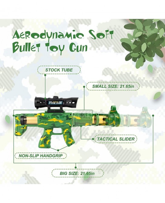 Shooting Gun Game Toy for Kids 5 6 7 8 9 10+ Years Old Boys Girls Shooting Targets with 48 Foam Balls 2pk Popper Air Guns Foa...