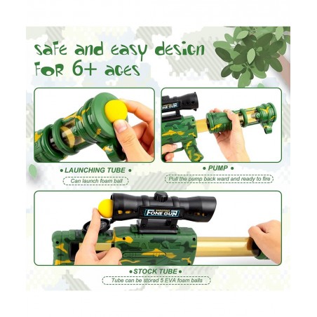 Shooting Gun Game Toy for Kids 5 6 7 8 9 10+ Years Old Boys Girls Shooting Targets with 48 Foam Balls 2pk Popper Air Guns Foa...
