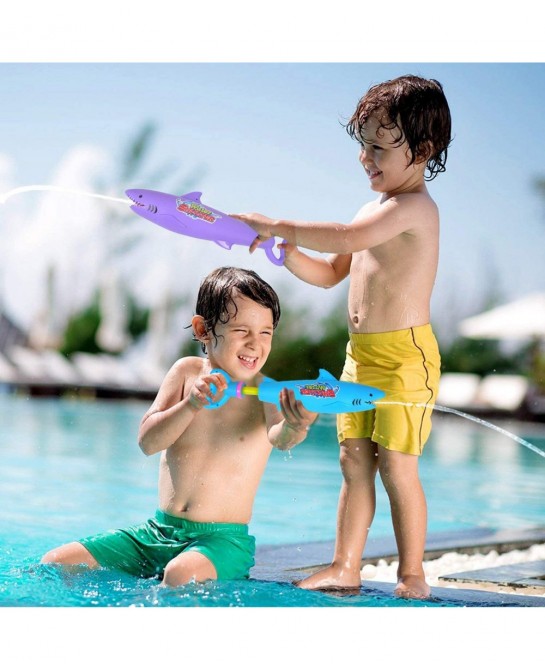 AINOLWAY Water Guns for Kids Squirt Water Blaster Shark Designed 3 Pack Summer Water Shooter Toy Guns for Kids Ages 4-12 Toy ...