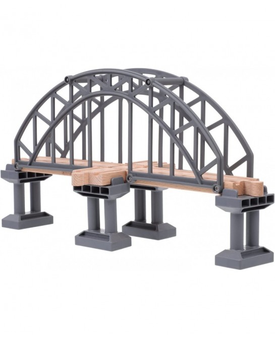 Rail Bridges Toy Long Double Span Arch Bridge Wooden Railway Wood Train Tracks Imaginarium Wooden Train Children Train Bulk R...