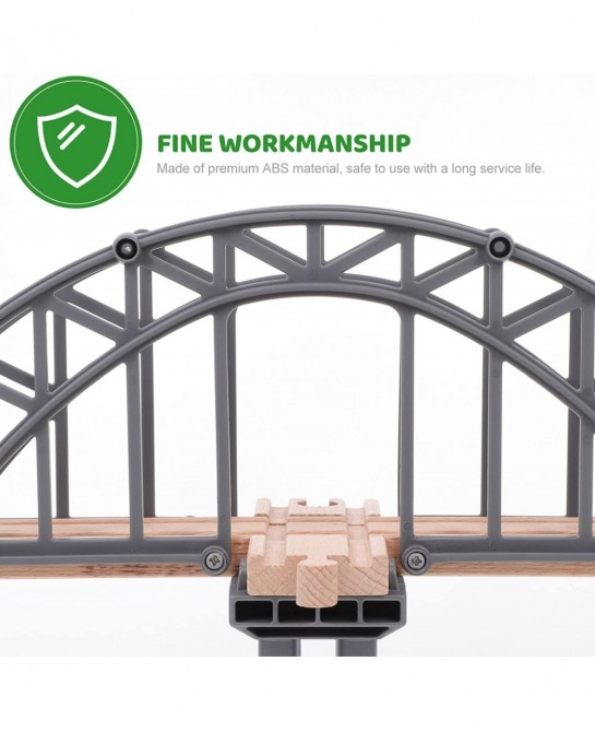 Rail Bridges Toy Long Double Span Arch Bridge Wooden Railway Wood Train Tracks Imaginarium Wooden Train Children Train Bulk R...